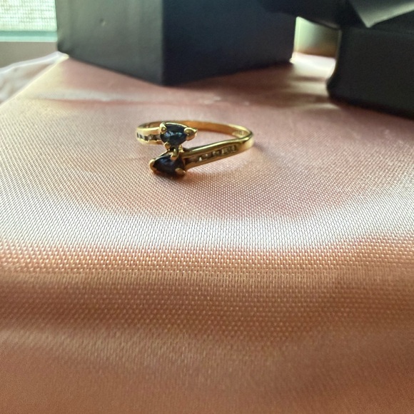 /traded/14K Gold Bypass Ring with Blue Sapphires and Diamonds - Picture 10 of 10